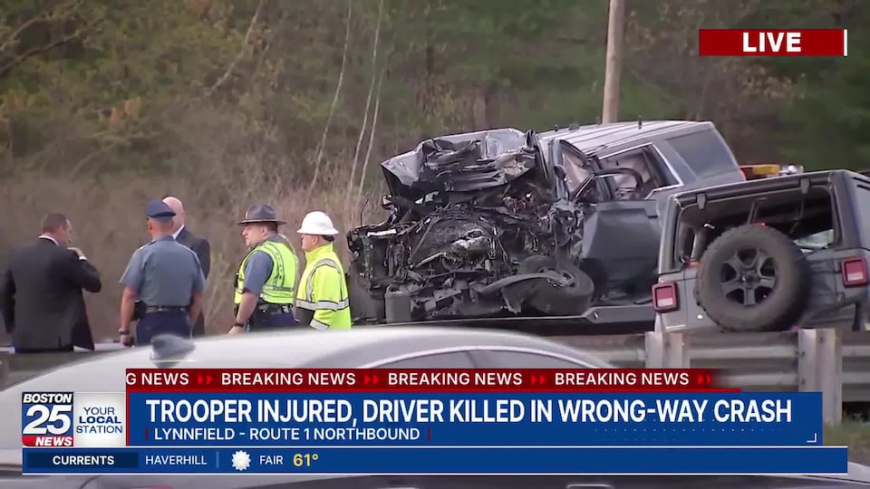 Mass. State Police trooper rushed to hospital, driver dead after wrong ...