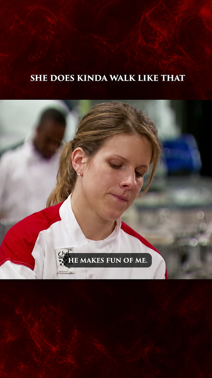 Chef Ramsay brings humor to the kitchen with Jen's impression