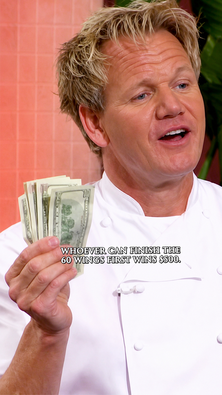 Chef Ramsay introduces a food challenge with a special guest
