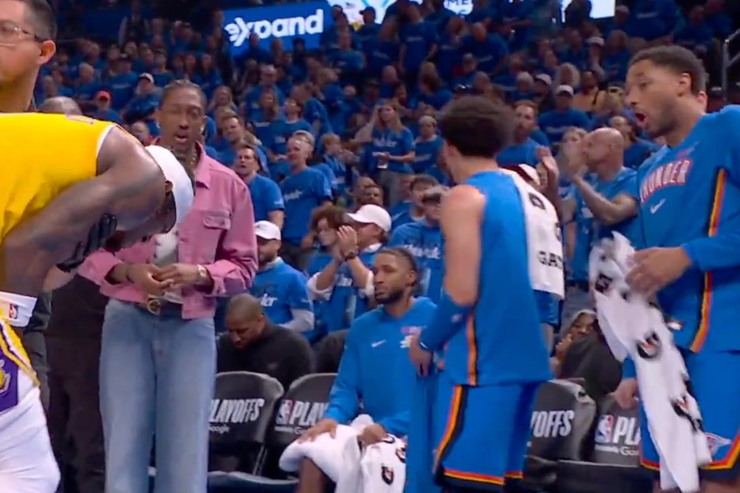OKC Thunder players look away in disgust after gruesome Lakers injury