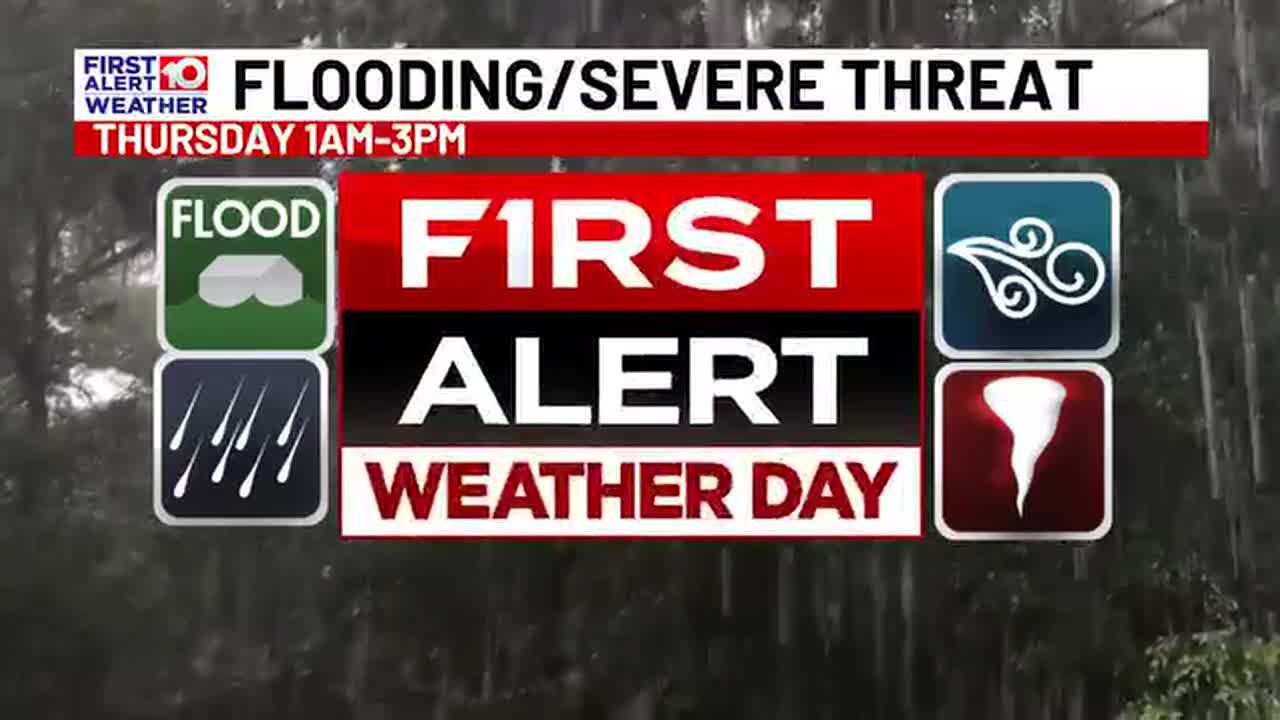 First Alert Weather Day issued for Thursday as severe storms and flash ...