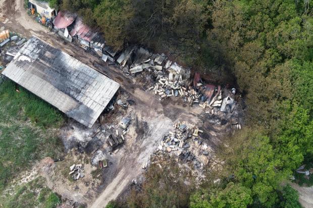 Firefighters forced back as cylinders explode in barn fire