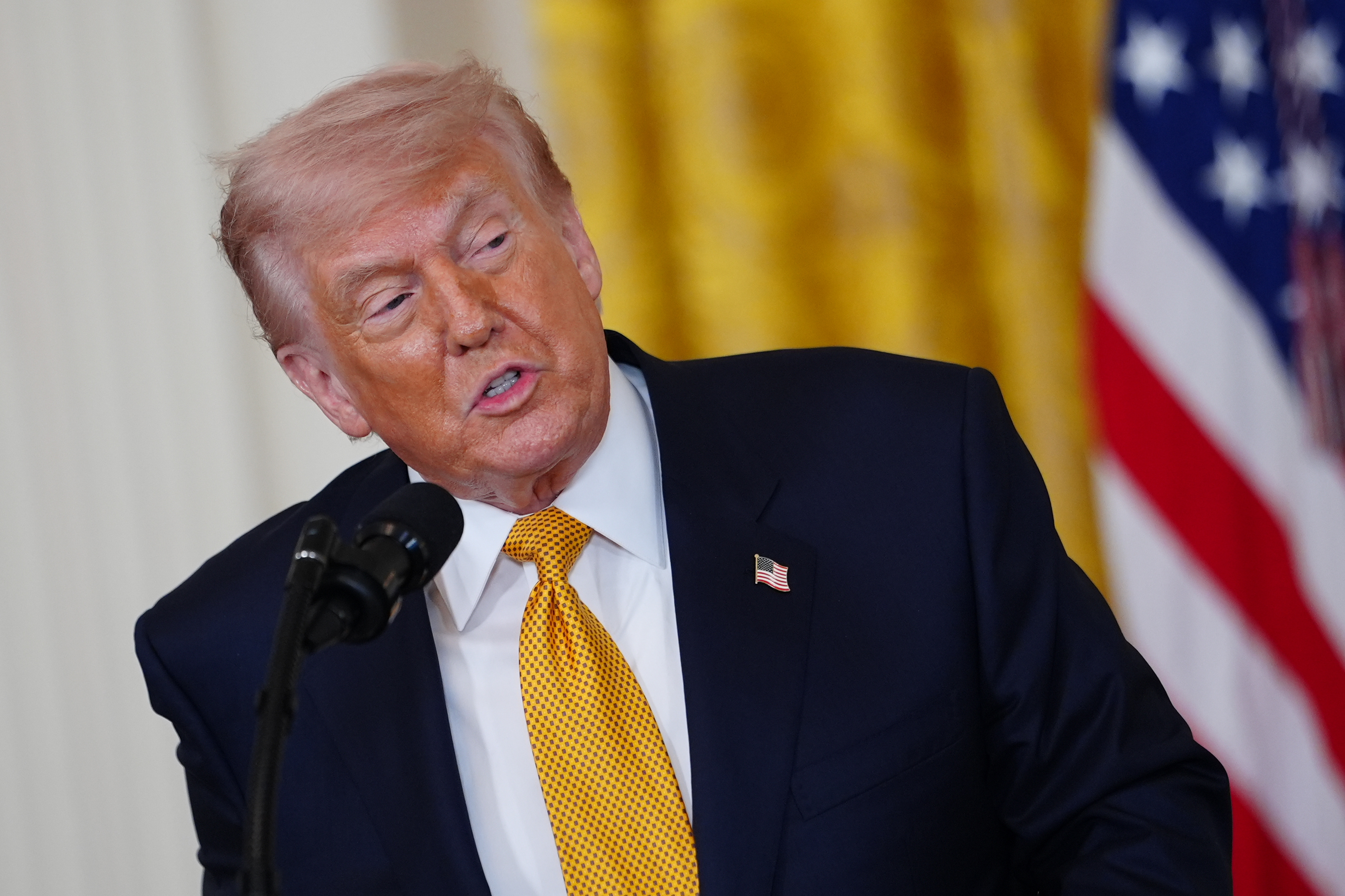 President Donald Trump speaks at the White House on May 6, 2026.