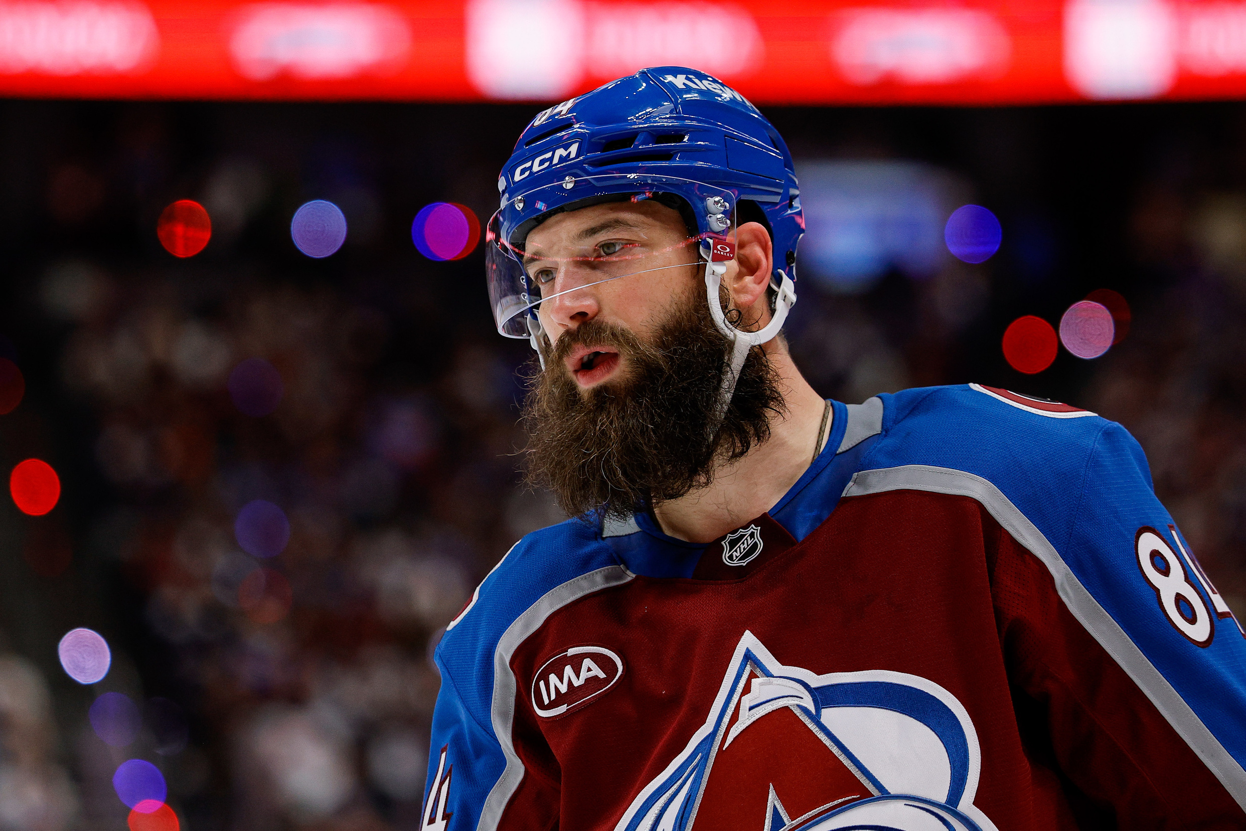 Watch: Brent Burns accidentally strikes Kirill Kaprizov in the groin with his skate
