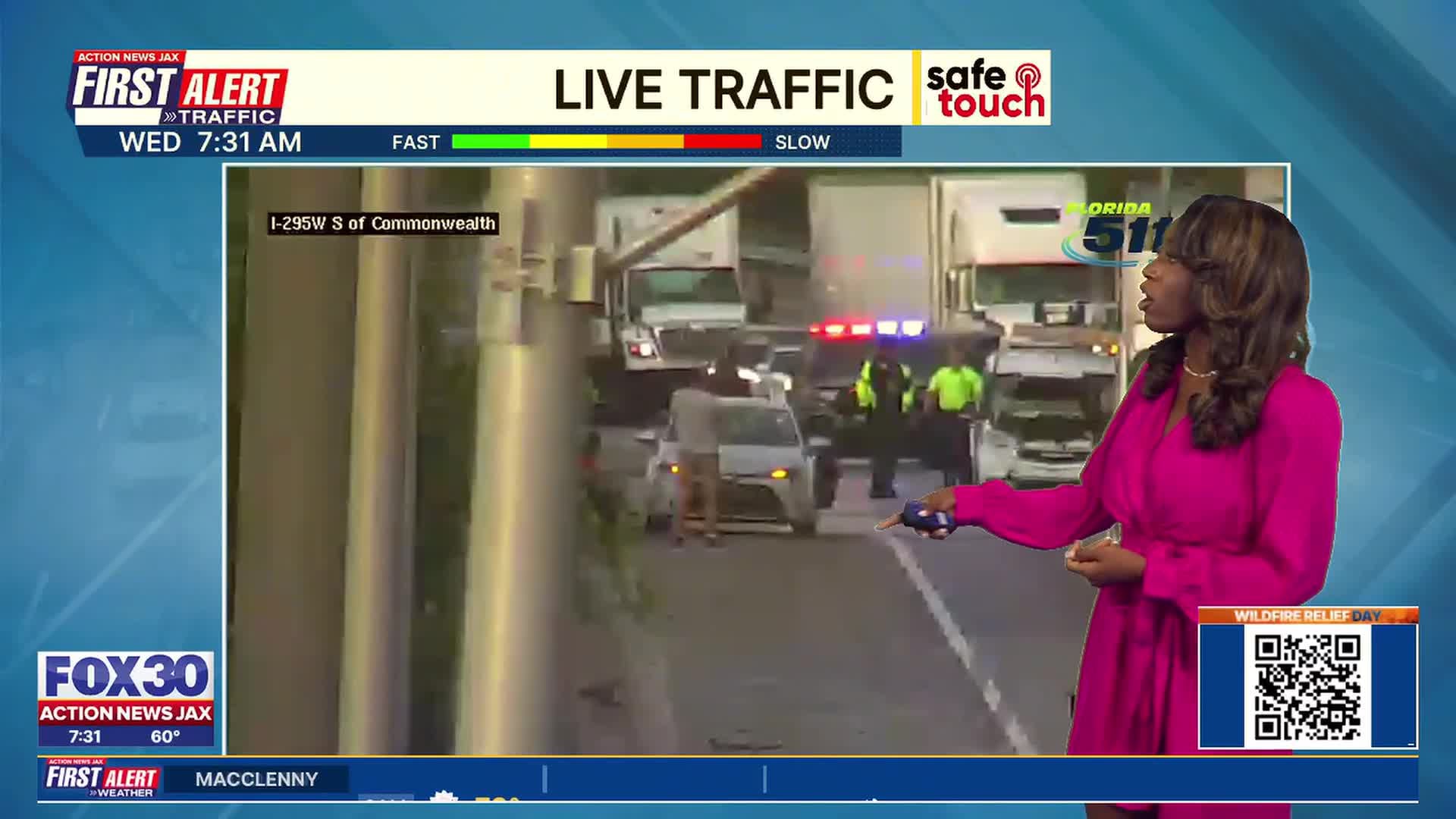 Crash blocks I-295 lanes in Jacksonville | First Alert Traffic