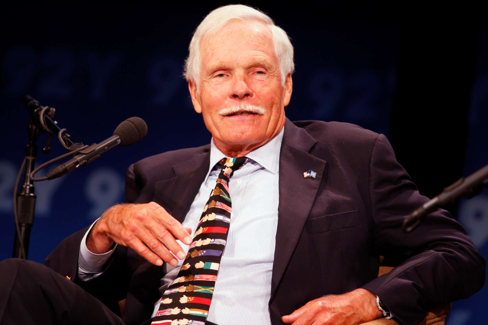 Ted Turner, CNN founder and Chairman of the UN Foundation, addressing the the 2nd Annual Social Good Summi