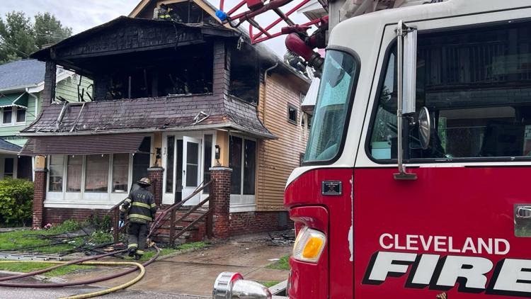 Cleveland fire: 3 adults, kitten displaced after east side house fire
