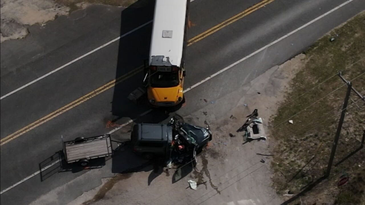 Crash involving school bus leaves one seriously injured in Marion County