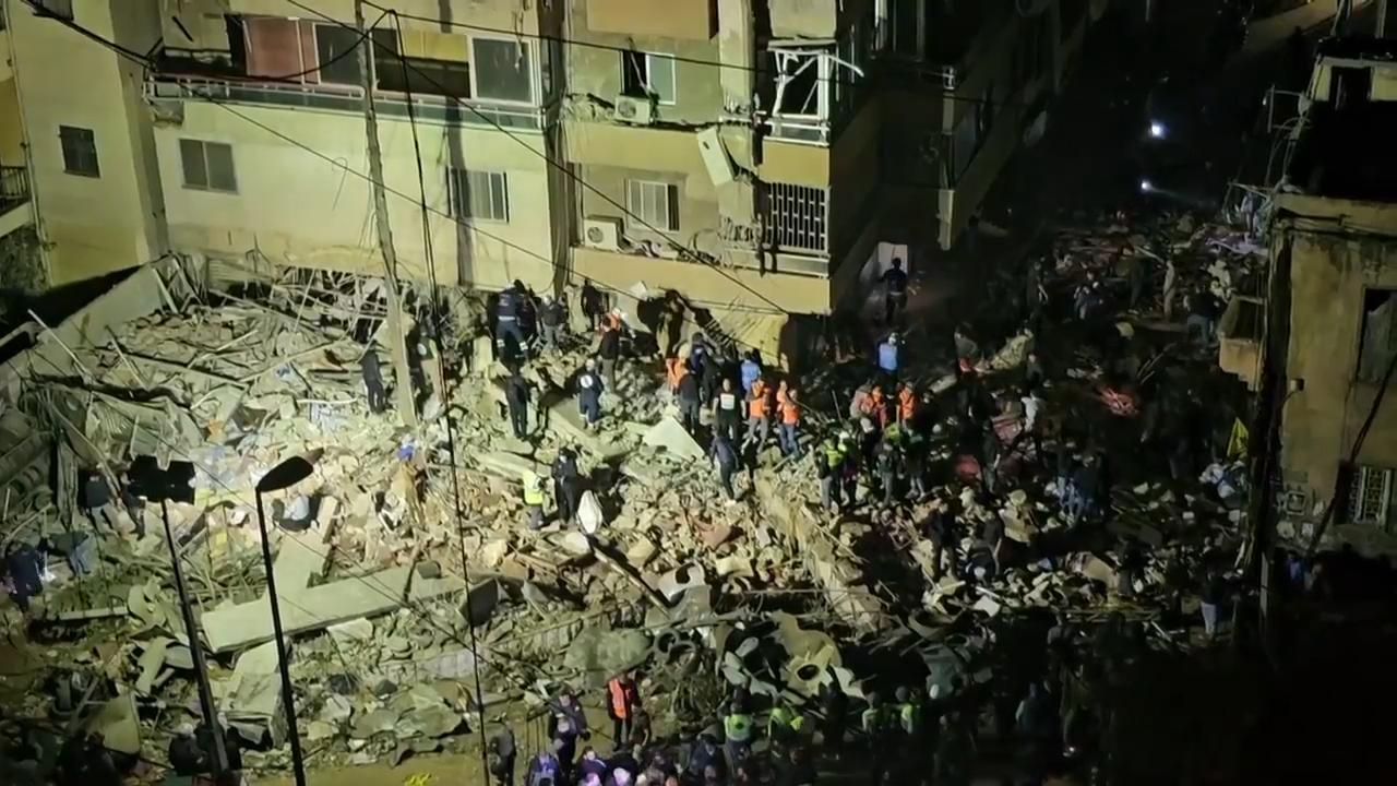 Aftermath of first Israeli strike on Beirut suburbs since the ceasefire