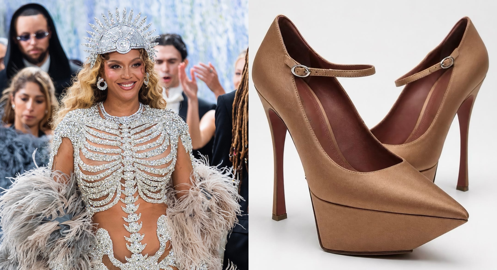 All about Beyoncé and Rihanna's custom Amina Muaddi heels at the Met Gala