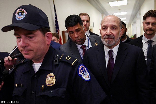 US Commerce Secretary Howard Lutnick arrives for an interview with the House Oversight and Government Reform Committee as part of the panel's ongoing probe of late sex offender and financier Jeffrey Epstein, on Capitol Hill in Washington, DC, U.S., May 6, 2026