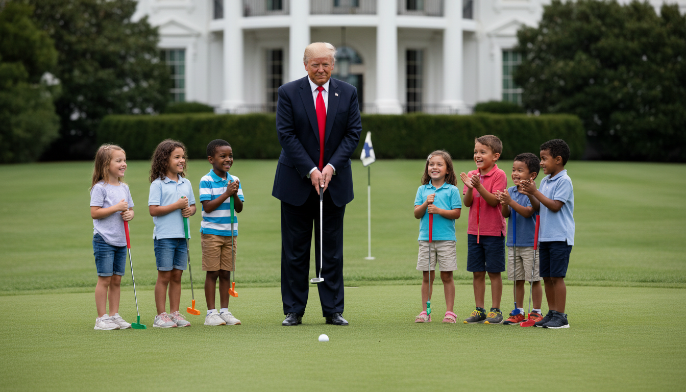 President Trump’s golfing moment with students goes viral