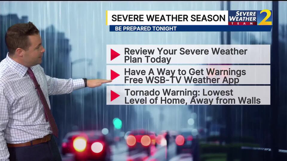 Be prepared for severe weather tonight
