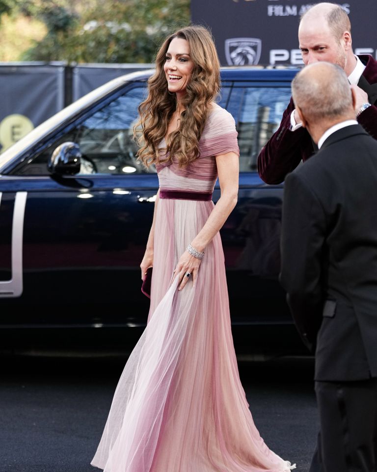 open lace back dress Kate Middleton Lilac Chiffon A-Line Long Celebrity Evening Prom Dress