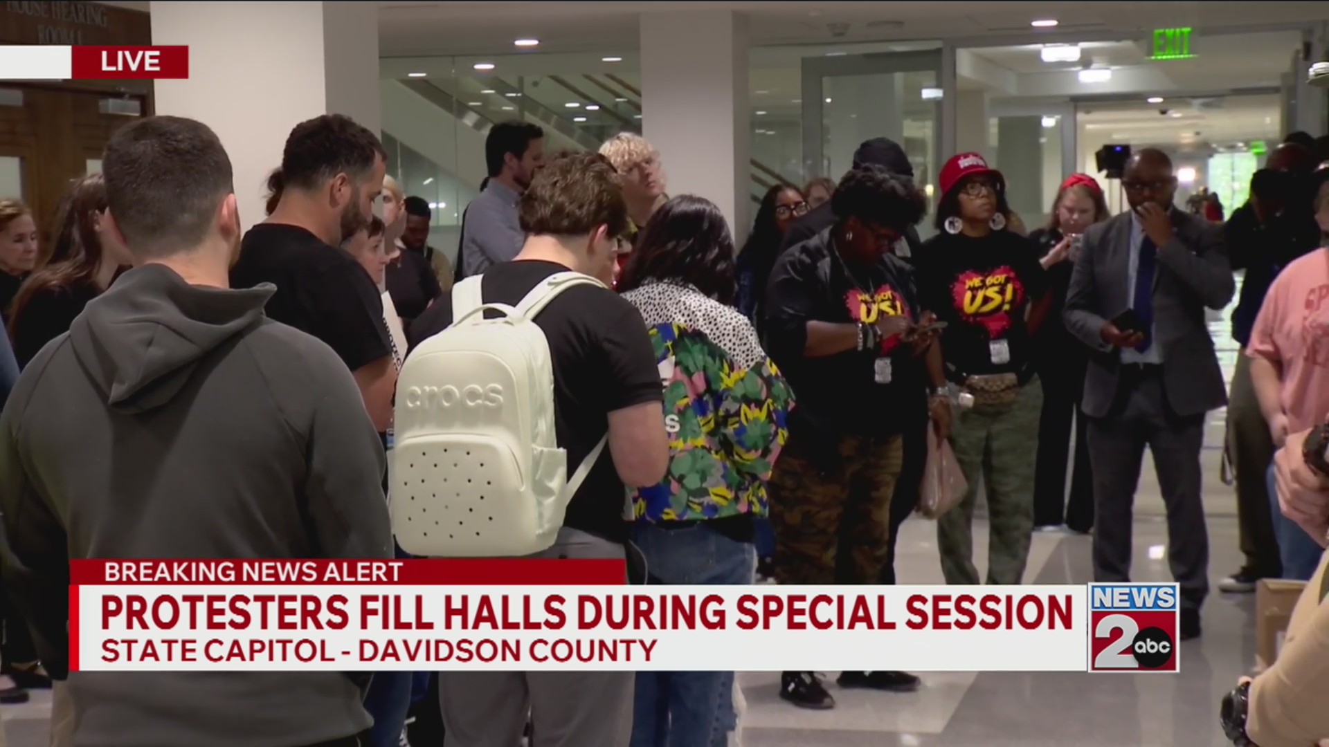 Protesters fill halls during special session day 2