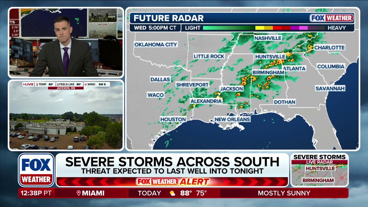 Severe storms target the southern US