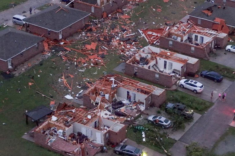 Tornado wreaks havoc across Mississippi as 135mph winds tear through