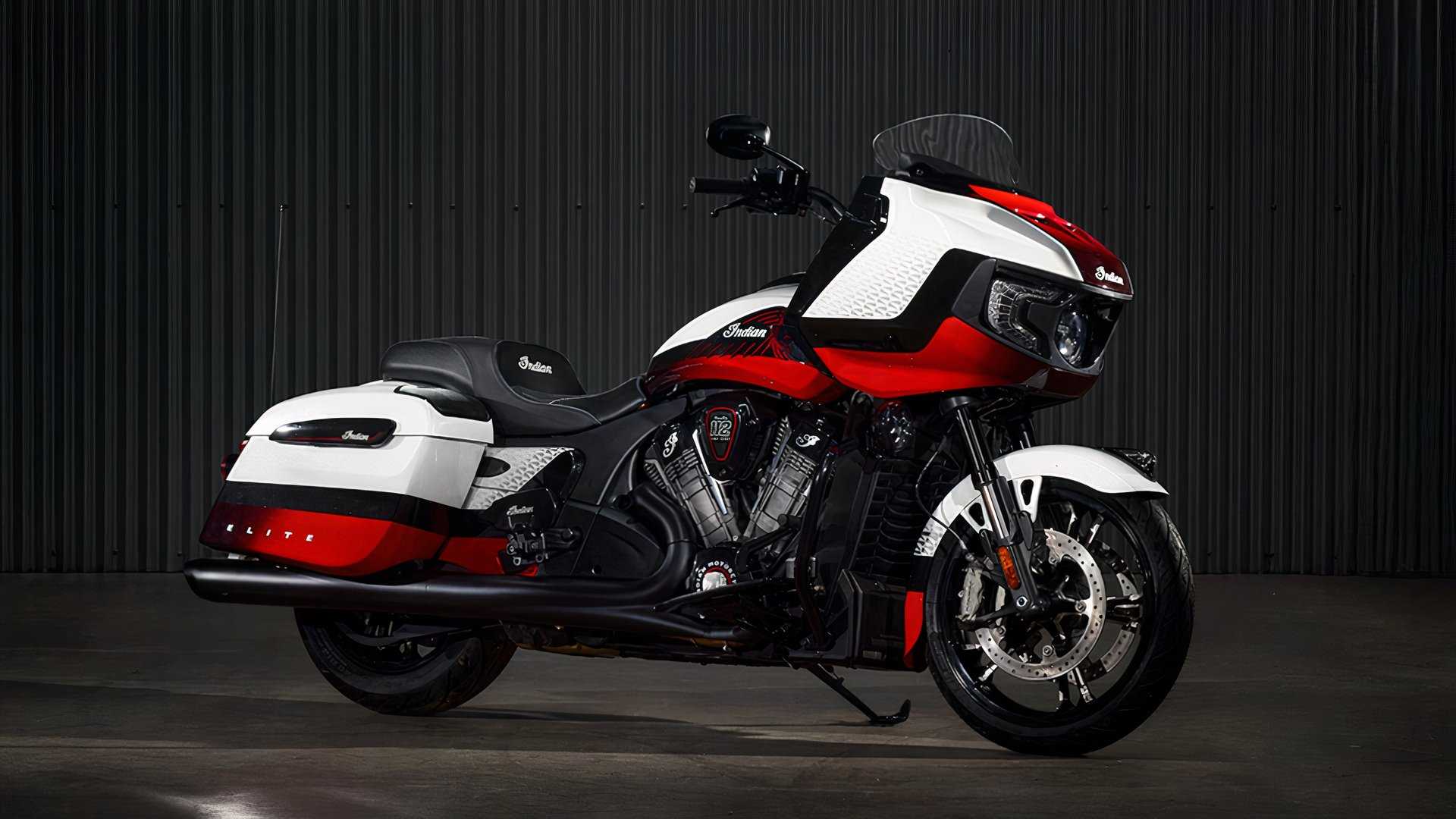 Indian Challenger parked indoors