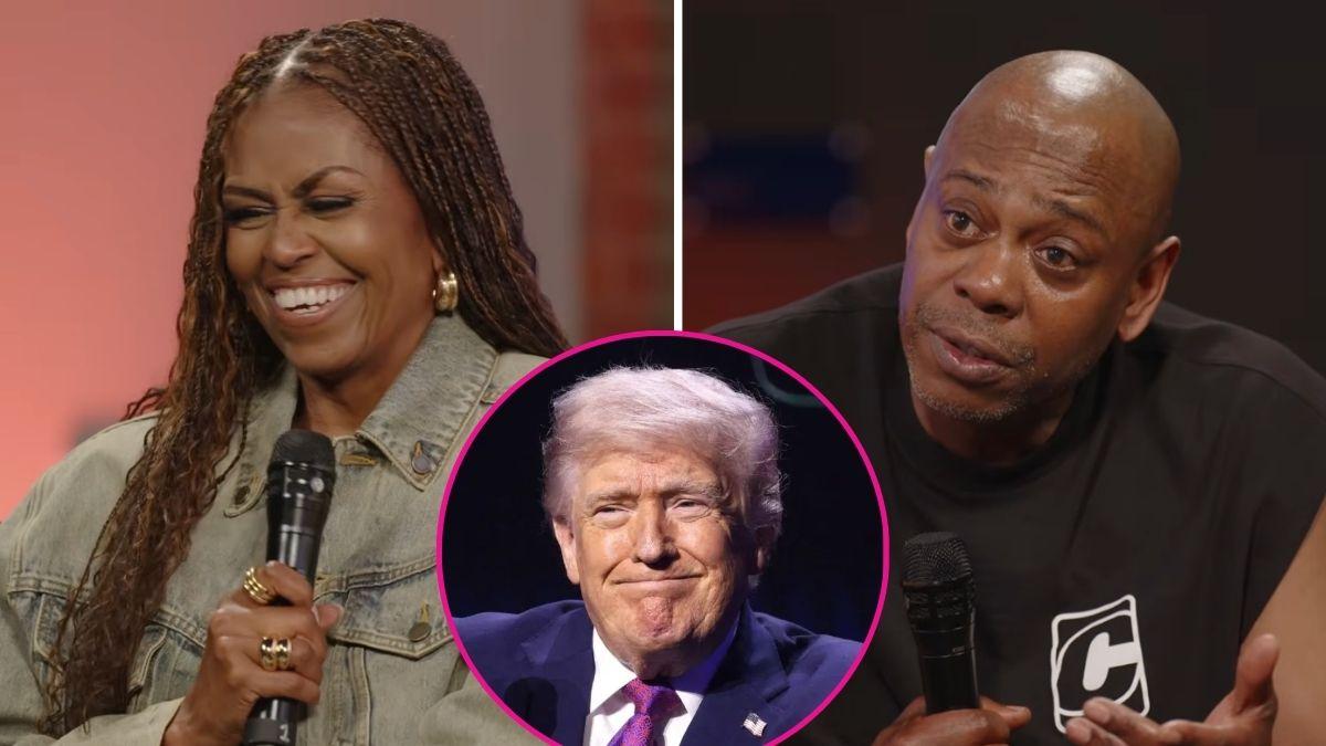 Michelle Obama cracks up as Dave Chappelle roasts Donald Trump after ...