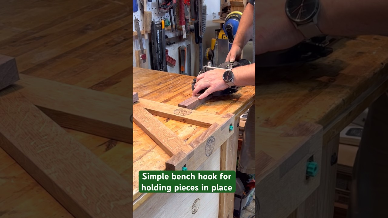 Simple bench hook for holding pieces at my workbench #woodworking #tool ...
