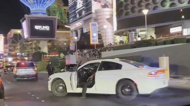 Two arrested in stolen vehicle pursuit that ended on Las Vegas Strip