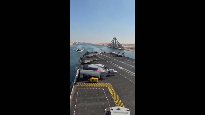 France moves naval strike group through Suez Canal