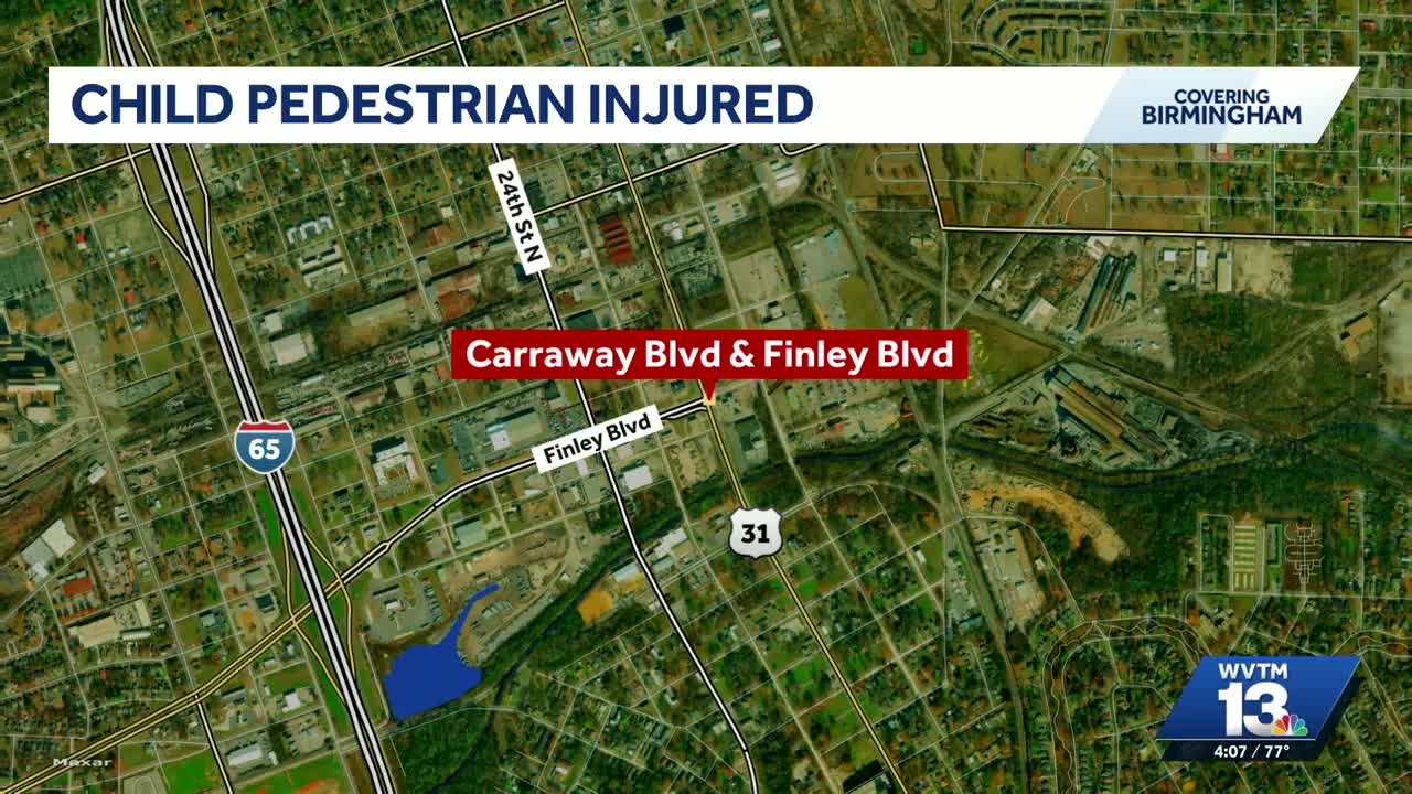 Child struck while walking on Birmingham road overnight