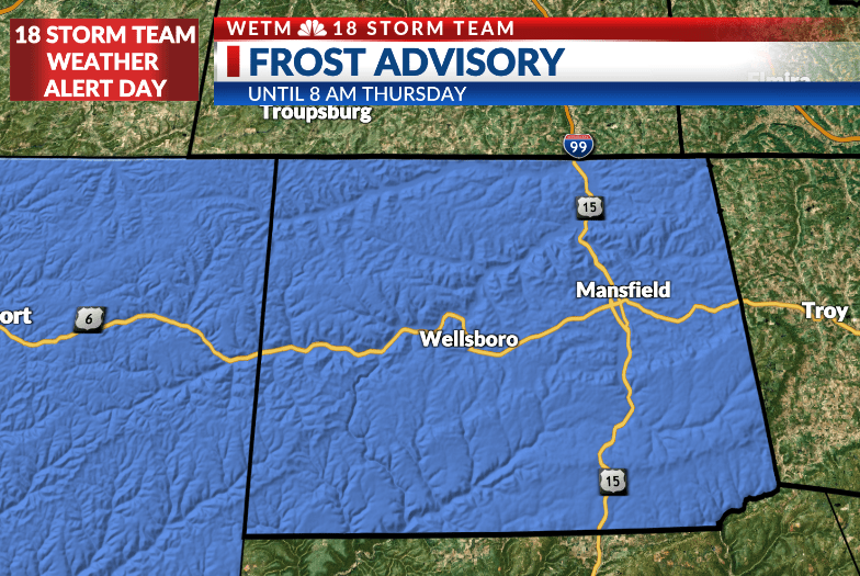 ALERT: Frost Advisory for Tioga, PA County