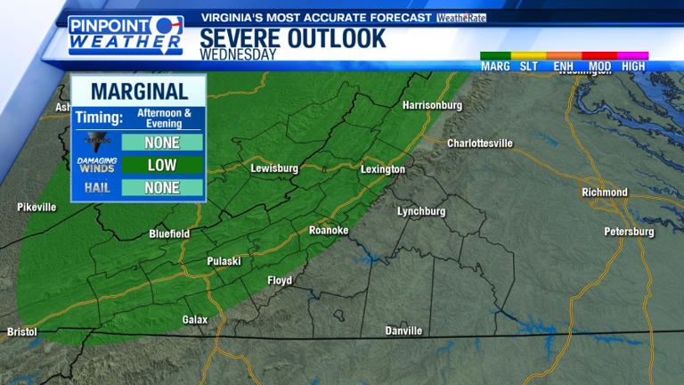 Pinpoint weather: Milder Tuesday, storms possible Wednesday