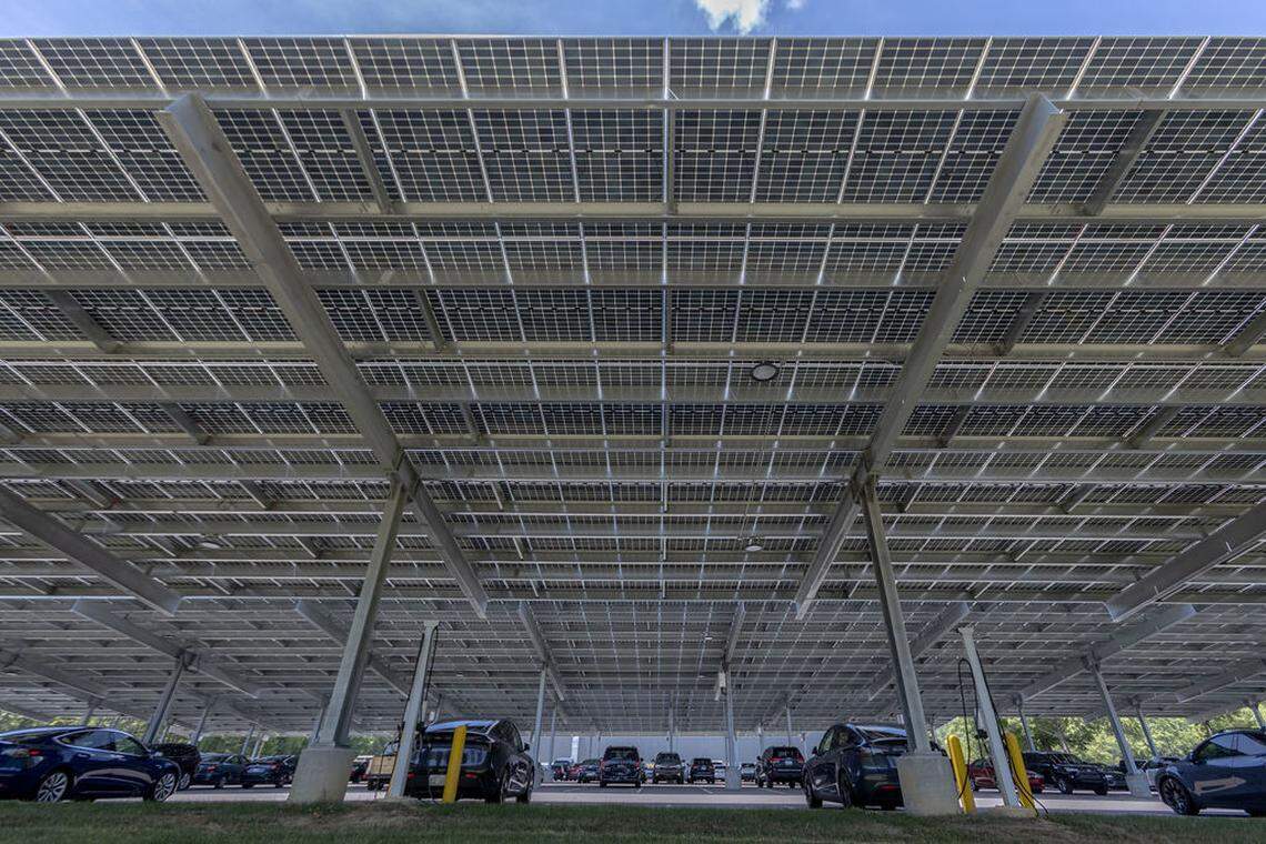 Parking lot power plant: NC factory makes its own electricity from the sun