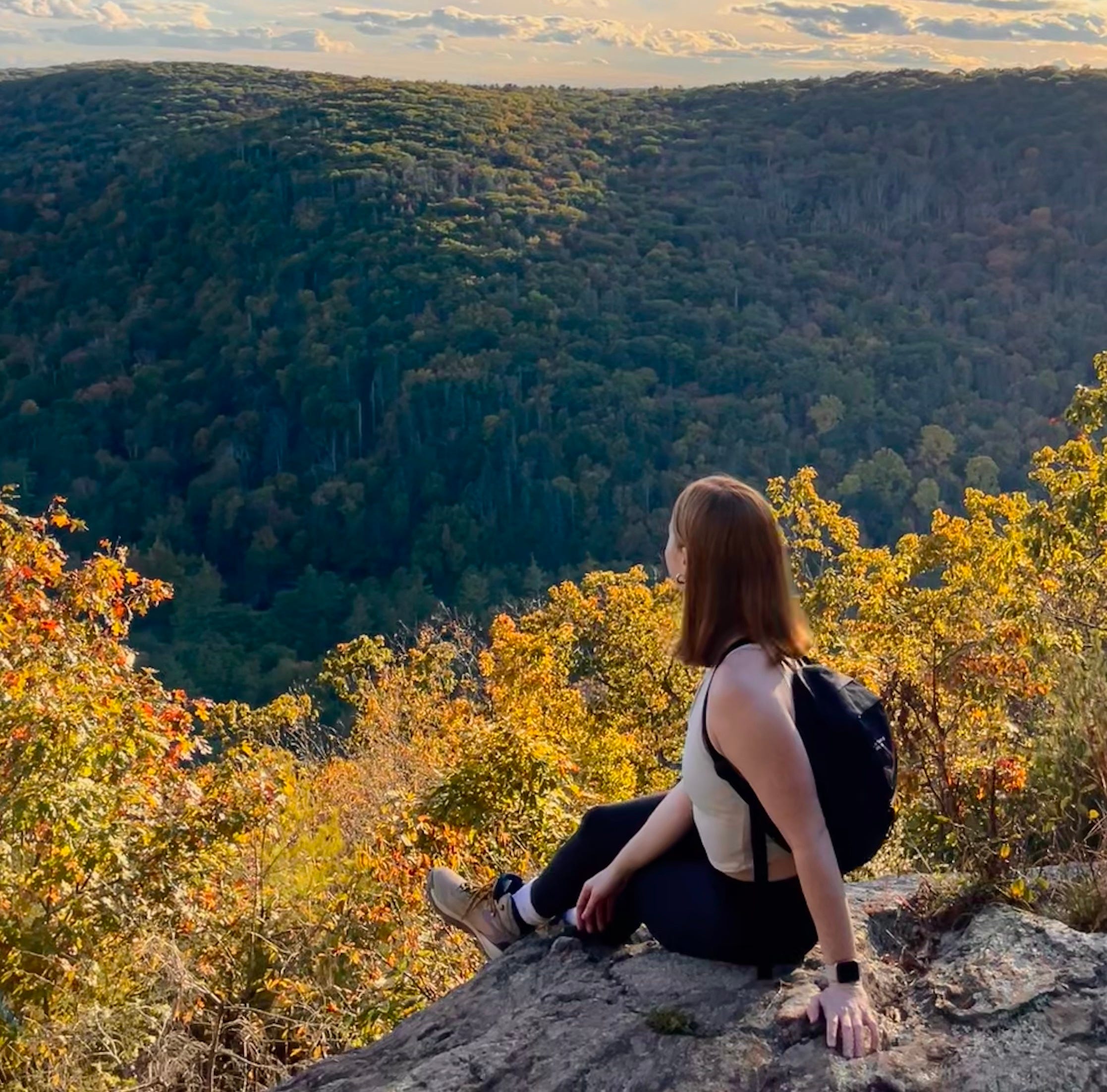 Woman on overlook of hike
