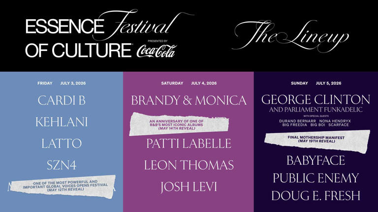 Essence Festival reveals night-by-night 2026 concert lineup, live ...