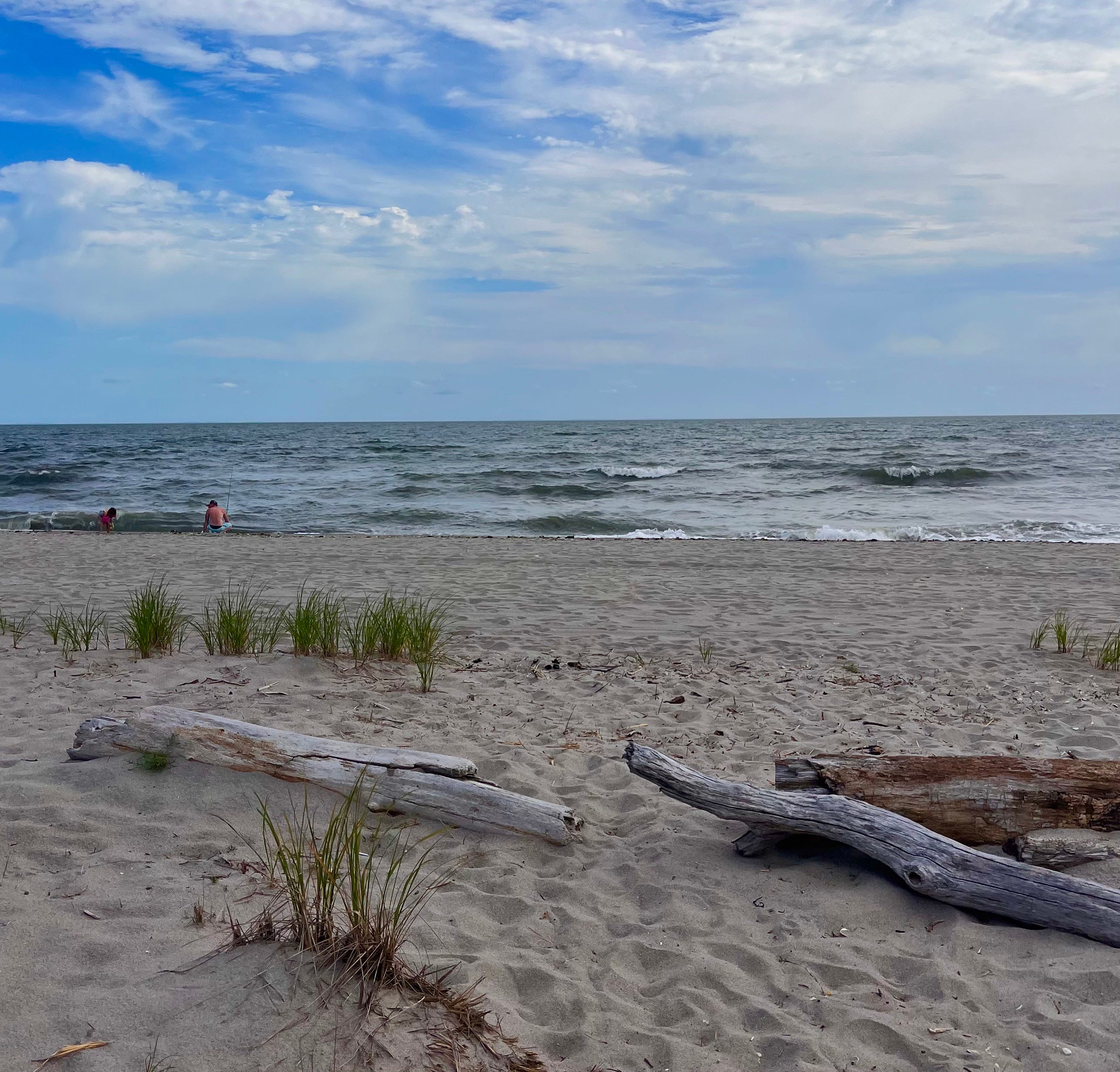 Water, sand on Hammonasset Beach