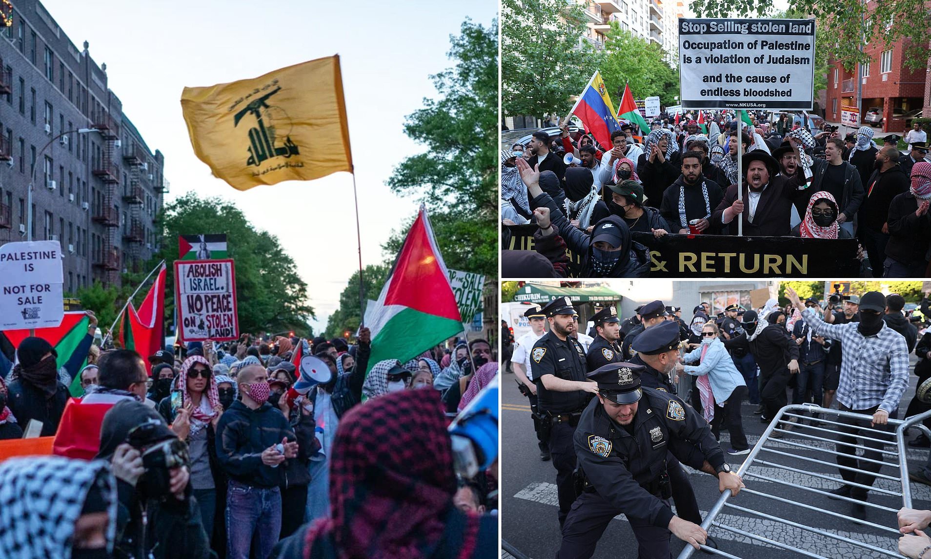 Outrage as Hezbollah flag and anti-Semitic slurs hurled during Brooklyn ...