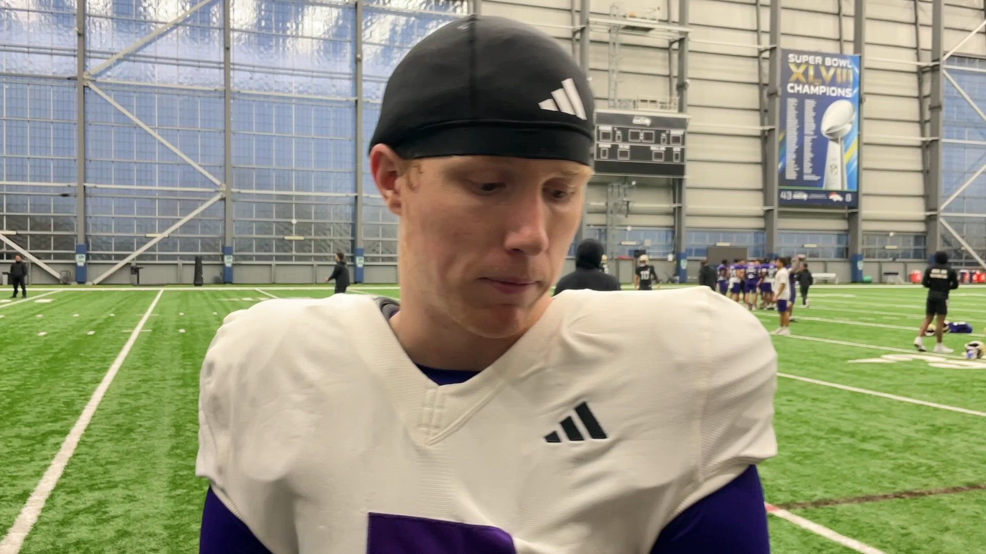 Alex McLaughlin during spring ball