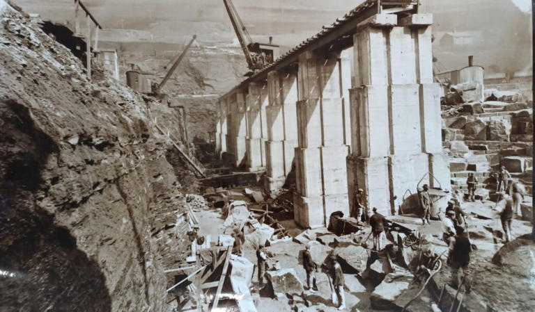 Never-before seen photos show Dambusters dam under construction in 1916