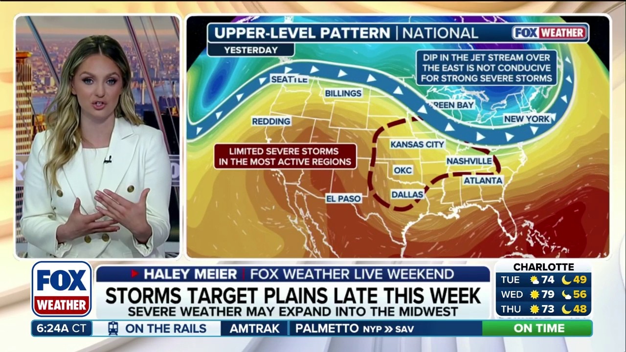 Severe weather returns to the Central Plains by late week after record heat