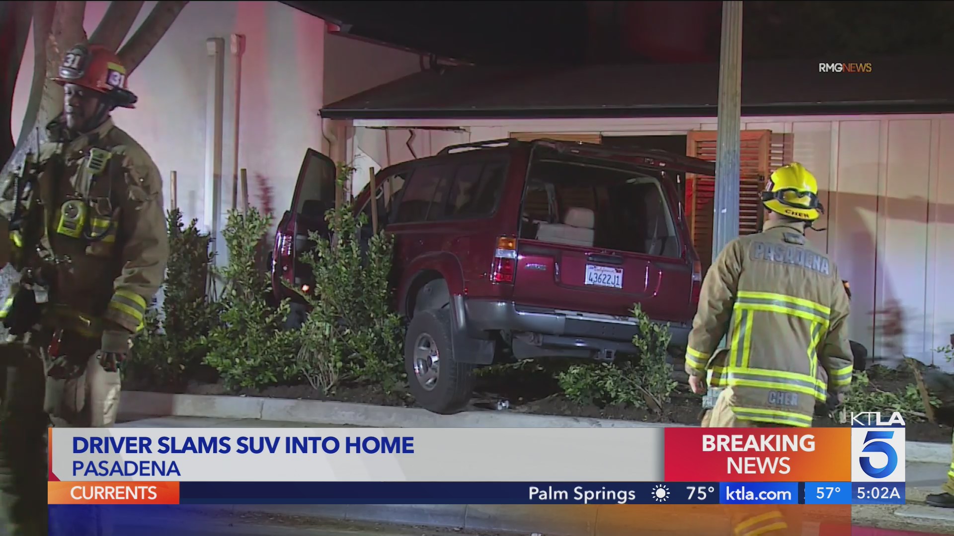DUI suspected after SUV slams into Pasadena home