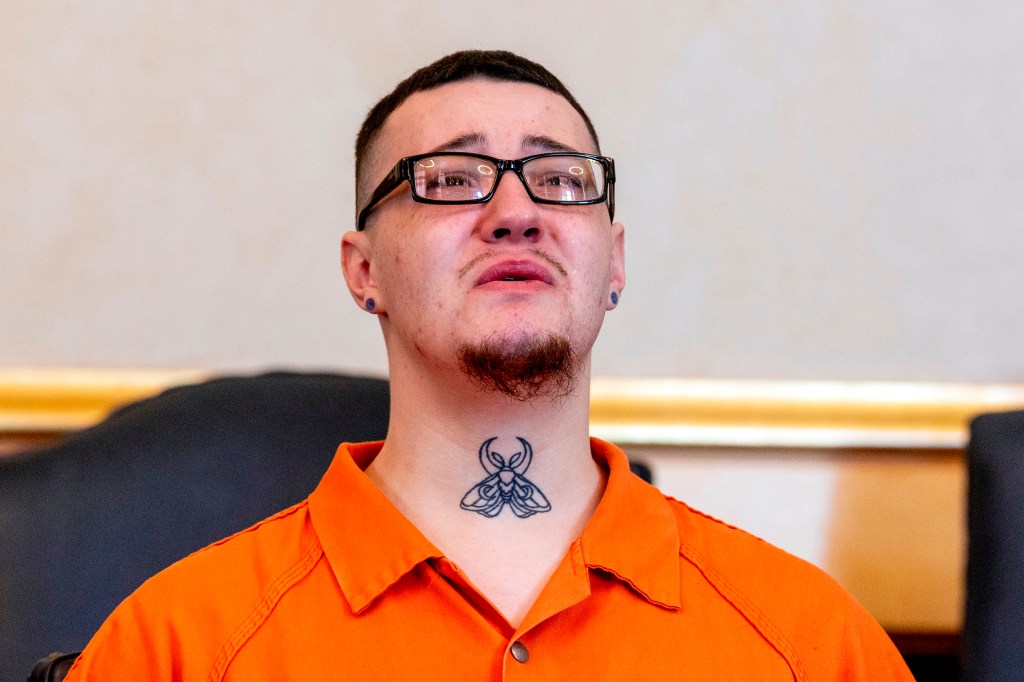 James Shirah cried as he was handed a life sentence for murdering his best friend on his wedding night. AP