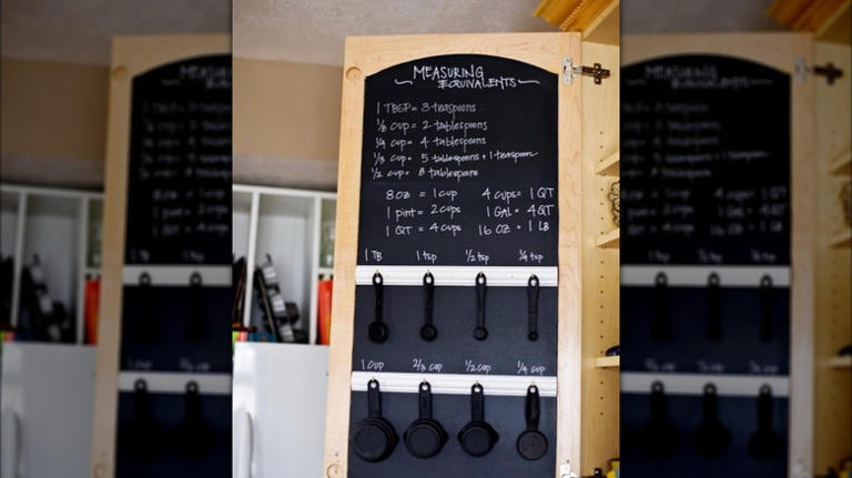 Keep your measuring cups tidy with this charming chalkboard idea