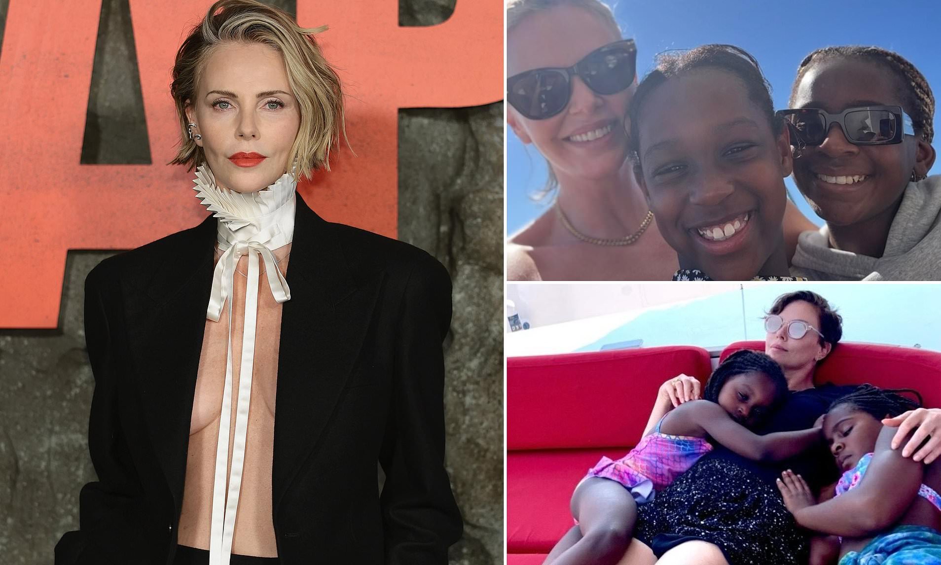 Charlize Theron shares rare photos of two adopted daughters as she ...