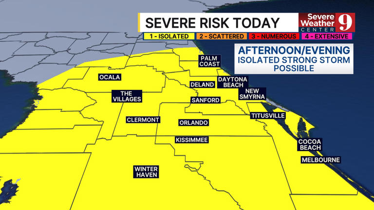 Severe thunderstorm warning issued for part of Seminole and Orange counties