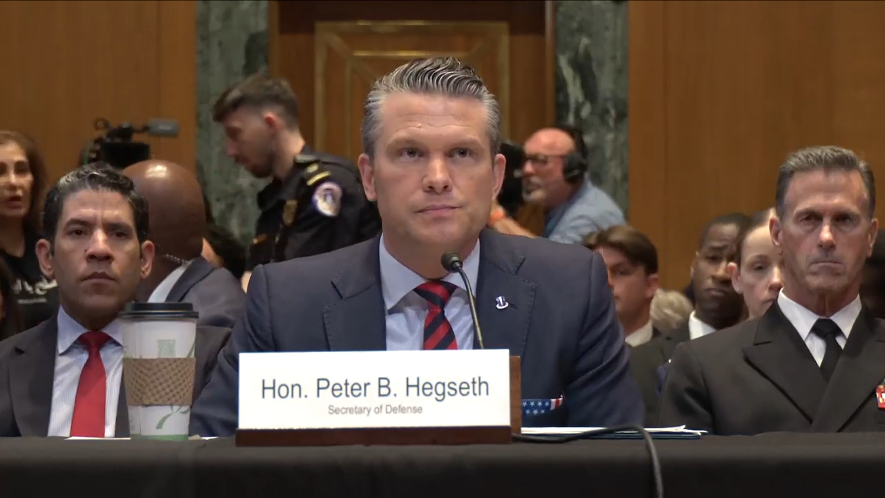 'You are complicit!': Heckler crashes Pete Hegseth's testimony to call ...
