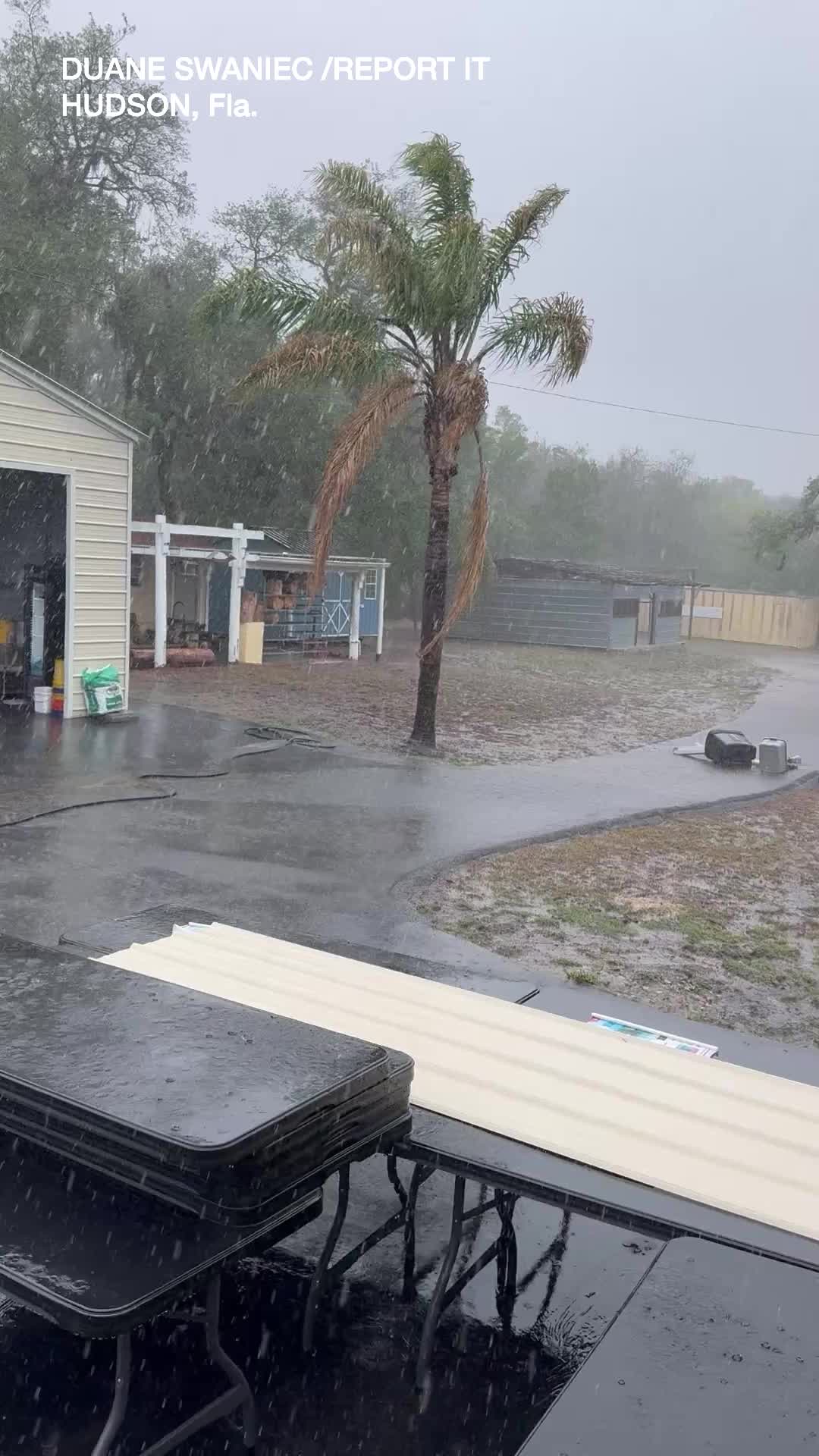 Heavy rain moves through Hudson