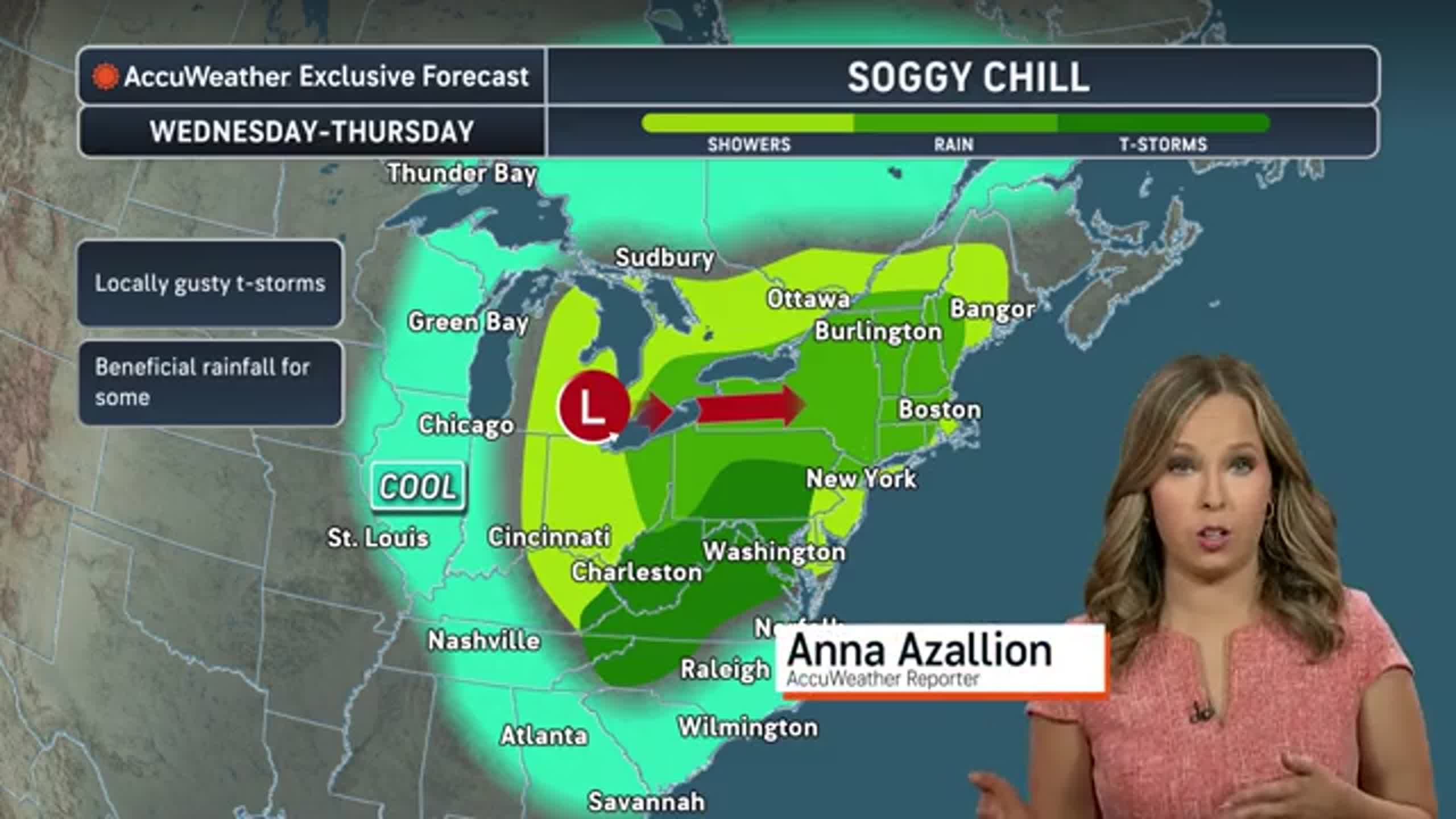 Rounds of rain in the Northeast
