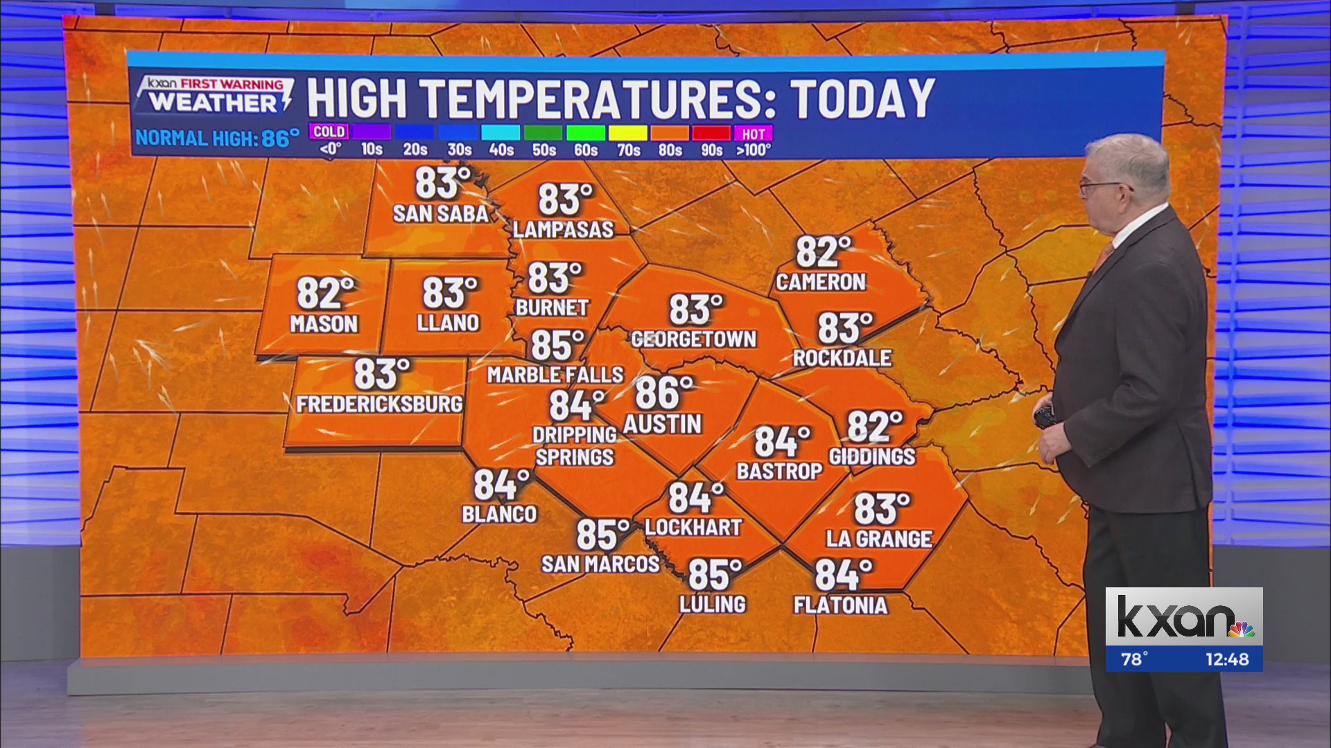 Seasonably mild this afternoon across Central Texas