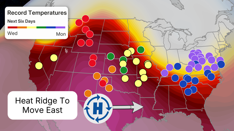 Record heat to slide from Pacific Coast to East Coast through this week