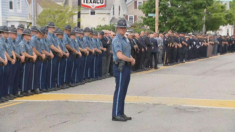 Final goodbye: Funeral being held for fallen Mass. State Police Trooper ...
