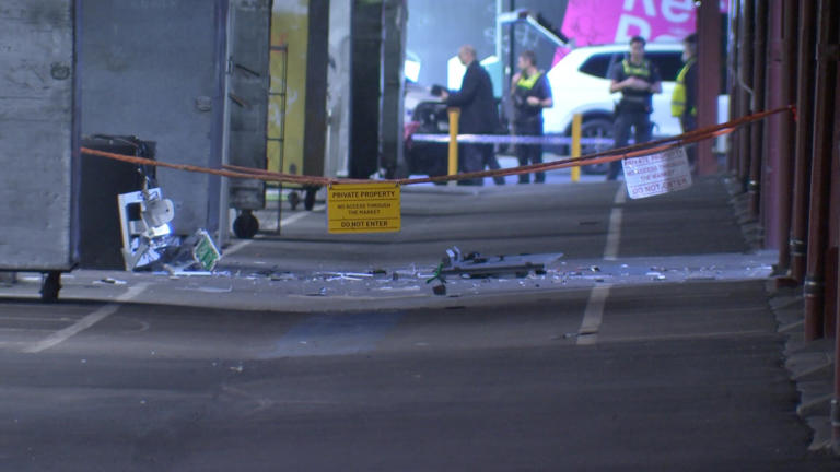 Police said three people used explosives to access an ATM near Queen Victoria Market. (ABC News)