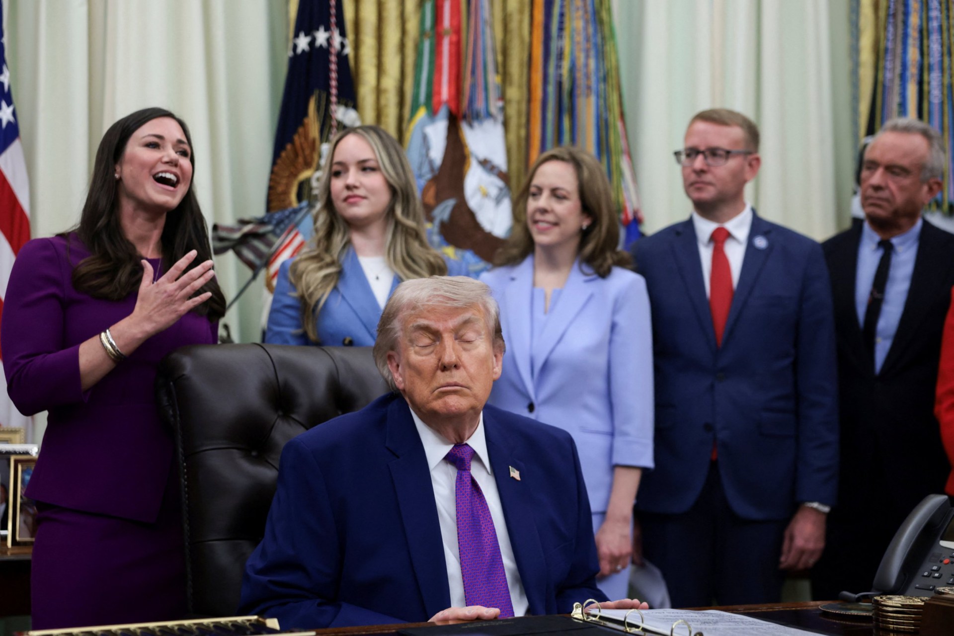 White House responds to claims Donald Trump 'fell asleep' during meeting